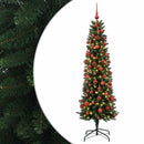 Kunstigt slankt juletræ med julekugle 240 cm 300 LED'er