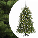 Kunstigt juletræ med julekugle 210 cm 300 LED'er Varm hvid