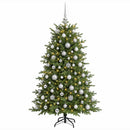 Kunstigt juletræ med julekugle 210 cm 300 LED'er Varm hvid