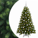 Kunstig juletræ med kugler 180 cm 300 LED'er Varm hvid