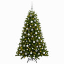 Kunstig juletræ med kugler 180 cm 300 LED'er Varm hvid