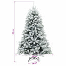Kunstig juletræ med kugler 210 cm 300 LED'er Varm hvid