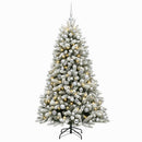 Kunstig juletræ med kugler 240 cm 300 LED'er Varm hvid