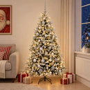 Kunstig juletræ med kugler 240 cm 300 LED'er Varm hvid
