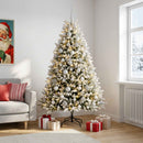 Kunstig juletræ med kugler 240 cm 300 LED'er Varm hvid