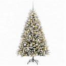 Kunstig juletræ med kugler 240 cm 300 LED'er Varm hvid