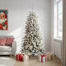 Kunstig juletræ med kugler 210 cm 300 LED'er Varm hvid