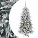 Kunstig juletræ med kugler 210 cm 300 LED'er Varm hvid