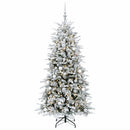 Kunstig juletræ med kugler 210 cm 300 LED'er Varm hvid