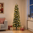 Kunstigt slankt juletræ med julekugle 240 cm 300 LED'er