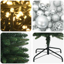 Kunstigt slankt juletræ med julekugle 240 cm 300 LED'er