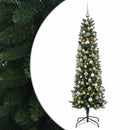Kunstigt slankt juletræ med julekugle 240 cm 300 LED'er