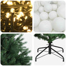 Kunstigt juletræ med julekugle 180 cm 300 LED'er Varm hvid