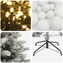 Kunstigt juletræ med julekugle 240 cm 300 LED'er Varm hvid