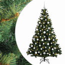 Kunstig juletræ med kugler 180 cm 300 LED'er Varm hvid