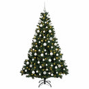 Kunstig juletræ med kugler 240 cm 300 LED'er Varm hvid