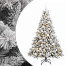 Kunstig juletræ med kugler 240 cm 300 LED'er Varm hvid