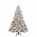 Kunstig juletræ med kugler 240 cm 300 LED'er Varm hvid
