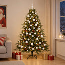 Kunstigt juletræ med julekugle 210 cm 300 LED'er Varm hvid