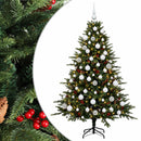 Kunstigt juletræ med julekugle 210 cm 300 LED'er Varm hvid