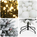 Kunstigt juletræ med julekugle 180 cm 300 LED'er Varm hvid