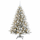 Kunstigt juletræ med julekugle 210 cm 300 LED'er Varm hvid
