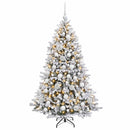 Kunstig juletræ med kugler 180 cm 300 LED'er Varm hvid
