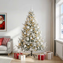Kunstigt juletræ med julekugle 210 cm 300 LED'er Varm hvid