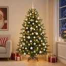 Kunstigt juletræ med julekugle 210 cm 300 LED'er Varm hvid