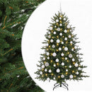 Kunstigt juletræ med julekugle 210 cm 300 LED'er Varm hvid