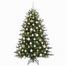 Kunstigt juletræ med julekugle 210 cm 300 LED'er Varm hvid