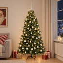Kunstig juletræ med kugler 210 cm 300 LED'er Varm hvid