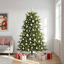 Kunstigt juletræ med julekugle 240 cm 300 LED'er Varm hvid