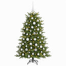 Kunstigt juletræ med julekugle 240 cm 300 LED'er Varm hvid