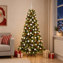 Kunstigt juletræ med julekugle 180 cm 300 LED'er Varm hvid