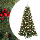 Kunstigt juletræ med julekugle 180 cm 300 LED'er Varm hvid