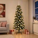 Kunstig juletræ med kugler 180 cm 300 LED'er Varm hvid
