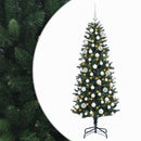 Kunstig juletræ med kugler 210 cm 300 LED'er Varm hvid