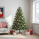 Kunstigt juletræ med julekugle 180 cm 300 LED'er Varm hvid