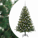 Kunstigt juletræ med julekugle 180 cm 300 LED'er Varm hvid