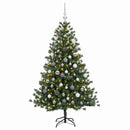 Kunstigt juletræ med julekugle 180 cm 300 LED'er Varm hvid