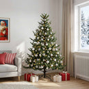 Kunstigt juletræ med julekugle 210 cm 300 LED'er Varm hvid
