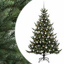 Kunstigt juletræ med julekugle 210 cm 300 LED'er Varm hvid
