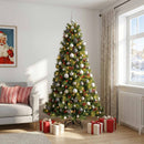 Kunstigt juletræ med julekugle 210 cm 300 LED'er Varm hvid