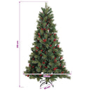 Kunstigt juletræ med julekugle 210 cm 300 LED'er Varm hvid