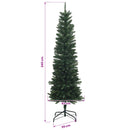 Kunstigt, smalt juletræ med julekugler 240 cm 300 LED'er