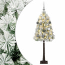 Kunstigt hængslet juletræ med julekugler 180 cm 300 LED'er