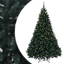 Kunstigt juletræ mørkegrønt med julekugler 270 cm 600 LED'er