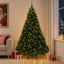 Kunstigt juletræ mørkegrønt med julekugler 270 cm 600 LED'er