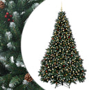 Kunstigt juletræ, grønt med julekugle 270 cm 300 LED'er